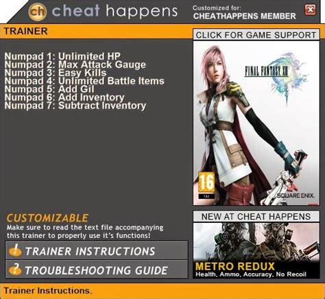 ff13 trainer|Final Fantasy XIII Cheats and Trainer for Steam.